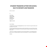 Student Transfer Letter for School example document template