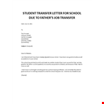 Student Transfer Letter for School example document template 