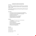 Contributing Writer Job Description example document template