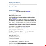 Oaaa E Weekly Newsletters - Information for Students | September | American example document template