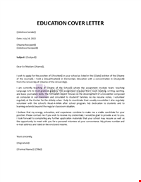 Letter of Application for Teachers