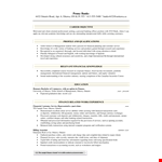 Personal Banking Representative Resume example document template