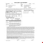Personal Installment Loan Agreement Template | Secure Payments | Check Amounts example document template 