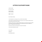 Bank authorization letter sample example document template