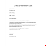 Bank authorization letter sample example document template 