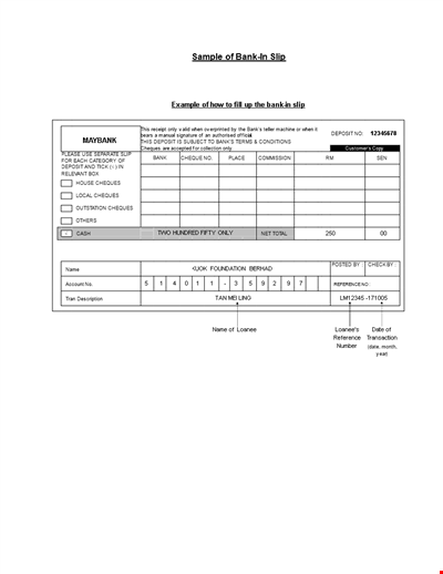 Deposit Slip Template - Create Easy Deposit Slips for Cheques