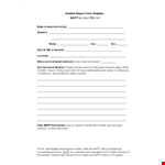 Incident Form Template example document template