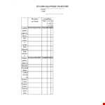 Restaurant Kitchen Inventory List Template example document template