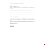Job Application Letter For Business Operations Manager example document template