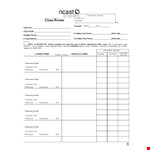 Class Roster Sample Template example document template