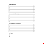Focus on your Priorities. Checklist Template example document template