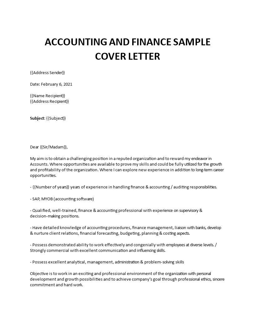 accounting job cover letter