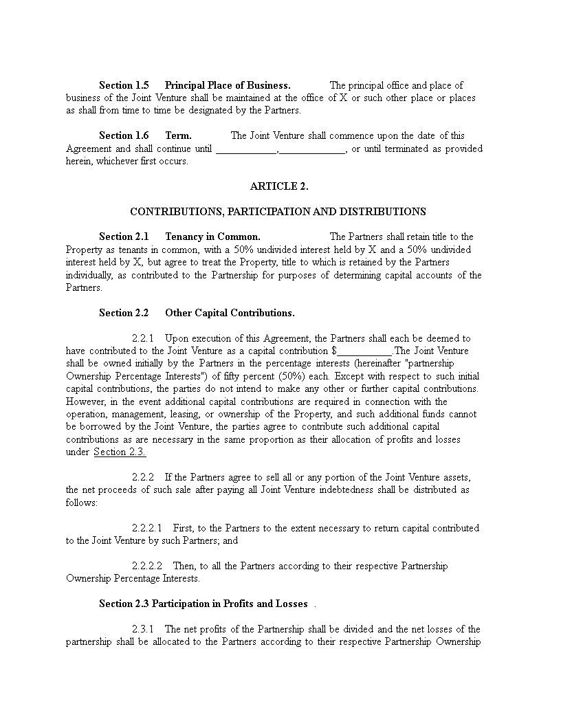 joint venture agreement template - partner up and expand your business jointly example