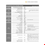 Personal Schedule Sample example document template