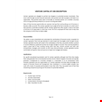 Venture Capitalist Job Description example document template