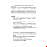 Data Integrity Specialist Job Description example document template