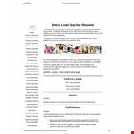 Entry Level Preschool Teacher Resume example document template