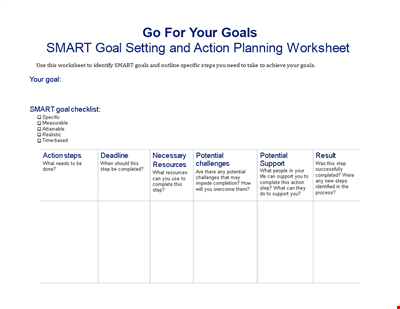 Smart Goals Template