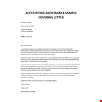 Finance cover letter example example document template