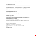 Medical Office Administration Resume example document template