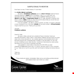 Master Your Professional Email with a Career Mentor - Towson example document template