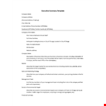 Executive Summary Template - Create an Effective Business Summary | Address, Describe Your Company example document template