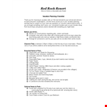 Vacation Planning Checklist Template example document template