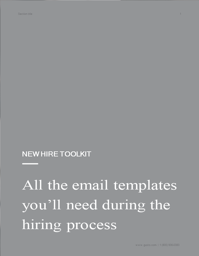 Official Job Offer Email Template
