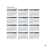 Free Excel Yearly Calendar Template example document template