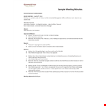 Corporate Meeting Minutes | Association Motion: Best Practice example document template