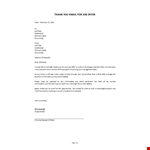 Thank You For Job Offer Email example document template