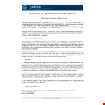 Software Reseller Agreement Template example document template