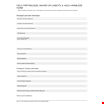 Download Hold Harmless Agreement Template - Free and Easy-to-Use example document template