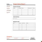 Project Status Report Template - Easy to Use & Customizable example document template