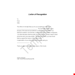 County Event: Thank You Letter for Recognition example document template