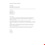 Letter Of Interest For Teaching Job example document template