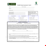 Monthly Payment Agreement Template | Secure Your Payment with Pokegama example document template