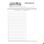 Party Guest List Template example document template