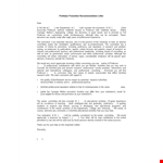Professor Promotion Recommendation Letter example document template