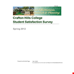 Chc Student Satisfaction Survey example document template
