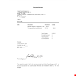 Doctor Payment Receipt Template example document template