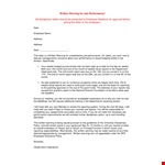 Free Employee Warning Letter Template: Improve Performance with a Written Warning example document template 