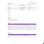 One Page Standard Operating Procedure example document template