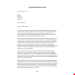 College Motivation Letter example example document template
