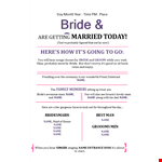 Elegant Wedding Program Template | Customizable and Printable example document template