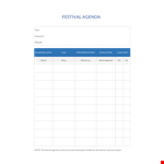 Festival Agenda A example document template