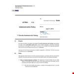 IT Security and Awereness Training Example example document template
