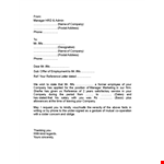 Proof of Employment Letter - Request from Your Company Manager via Phone example document template