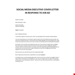 Social Media Executive Cover letter  example document template