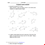 Pythagorean Theorem Assignment example document template